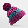 Corkscrew Pom Pom Beanie - B486:Winter Berries, 100% acrylic, One Size
